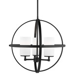 Alturas Etched Chandelier - Midnight Black / Etched White