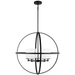 Alturas Etched Chandelier - Midnight Black / Etched White