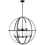 Alturas Etched Chandelier - Midnight Black / Etched White