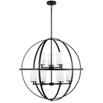 Alturas Etched Chandelier - Midnight Black / Etched White