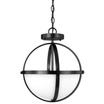 Alturas Pendant - Midnight Black / Etched White