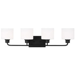 Canfield Bathroom Vanity Light - Midnight Black / Etched White