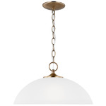 Geary Dome Pendant - Satin Brass / Satin Etched