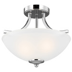 Geary Chrome Convertible Semi Flush Light / Pendant - Chrome / Satin Etched