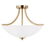 Geary Convertible Semi Flush Light / Pendant - Satin Brass / Satin Etched