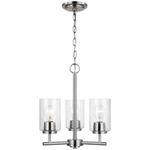 Oslo Seeded Chandelier - Brushed Nickel / Clear Seeded