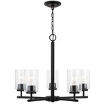 Oslo Seeded Chandelier - Midnight Black / Clear Seeded