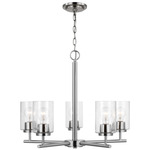 Oslo Seeded Chandelier - Brushed Nickel / Clear Seeded