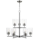 Oslo Seeded Chandelier - Brushed Nickel / Clear Seeded