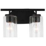 Oslo Seeded Bathroom Vanity Light - Midnight Black / Clear Seeded