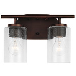 Oslo Seeded Bathroom Vanity Light - Bronze / Clear Seeded