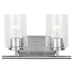 Oslo Seeded Bathroom Vanity Light - Brushed Nickel / Clear Seeded