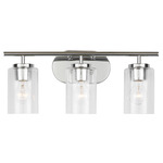 Oslo Seeded Bathroom Vanity Light - Chrome / Clear Seeded