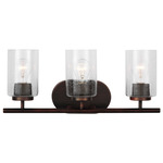 Oslo Seeded Bathroom Vanity Light - Bronze / Clear Seeded