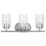 Oslo Seeded Bathroom Vanity Light - Brushed Nickel / Clear Seeded