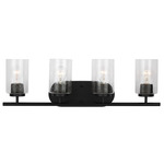 Oslo Seeded Bathroom Vanity Light - Midnight Black / Clear Seeded