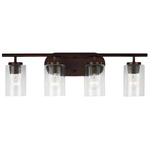 Oslo Seeded Bathroom Vanity Light - Bronze / Clear Seeded