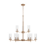 Zire Chandelier - Satin Brass / Clear