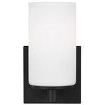 Zire Wall Sconce - Midnight Black / Etched Glass