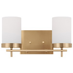 Zire Bathroom Vanity Light - Satin Brass / Etched Glass