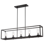 Zire Linear Pendant - Midnight Black / Clear