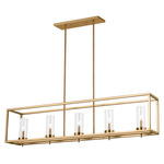 Zire Linear Pendant - Satin Brass / Clear