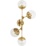 Celeste Wall Sconce - Modern Brass / Clear