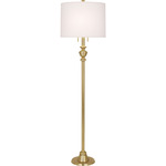 Arthur Floor Lamp - Modern Brass / Pearl Dupioni