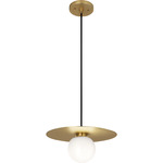 Dal Saucer Pendant - Modern Brass / White
