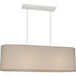 Elena Linear Pendant - White / Bone Dupioni