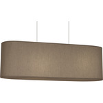 Elena Linear Pendant - White / Mushroom Dupioni