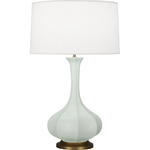 Pike Table Lamp - Matte Celadon / Pearl Dupioni