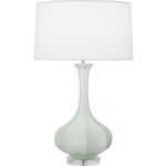 Pike Table Lamp - Matte Celadon / Pearl Dupioni