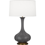 Pike Table Lamp - Matte Ash / Pearl Dupioni