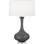 Pike Table Lamp - Matte Ash / Pearl Dupioni