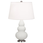 Triple Gourd Small Table Lamp - Matte Lily / Pearl Dupioni
