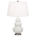 Triple Gourd Small Table Lamp - Matte Lily / Pearl Dupioni