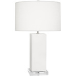 Harvey Table Lamp - Matte Lily / Oyster Linen