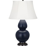 Double Gourd Table Lamp - Matte Midnight Blue / Ivory Shade