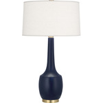 Delilah Table Lamp - Matte Midnight Blue / Oyster Linen
