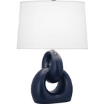 Fusion Table Lamp - Matte Midnight Blue / Oyster Linen