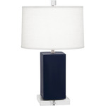 Harvey Accent Lamp - Matte Midnight Blue / Oyster Linen