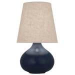 June Table Lamp - Matte Midnight Blue / Buff Linen