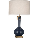 Athena Table Lamp - Matte Midnight Blue / Heather Linen