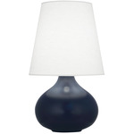 June Table Lamp - Matte Midnight Blue / Oyster Linen