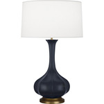 Pike Table Lamp - Matte Midnight Blue / Pearl Dupioni