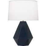 Delta Table Lamp - Matte Midnight Blue / Oyster Linen