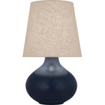 June Table Lamp - Matte Midnight Blue / Buff Linen