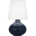 June Table Lamp - Matte Midnight Blue / Oyster Linen