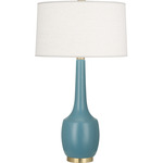Delilah Table Lamp - Matte Steel Blue / Oyster Linen